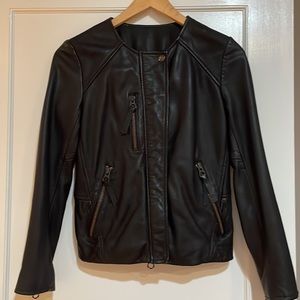 Madewell C0376 Black Collarless Women’s Motto Jacket